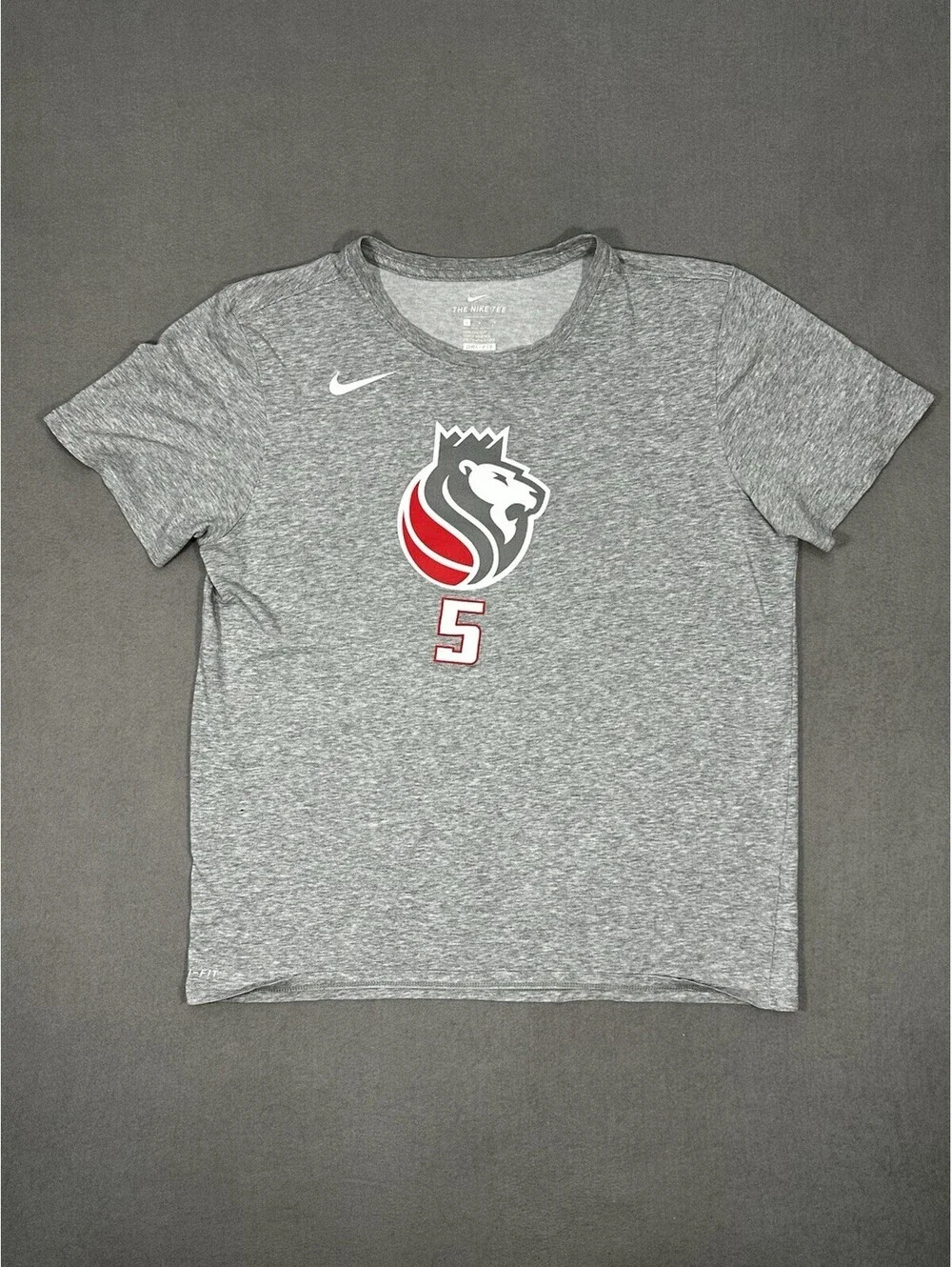 Sacramento Kings Fox #5 Nike Dri-Fit NBA Tee Shirt Mens XXL Gray Short Sleeve
